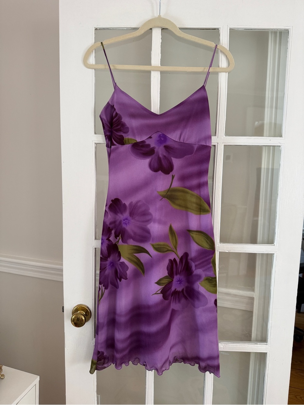 Vintage Y2K Blind Date Purple Floral Slip Midi Dress